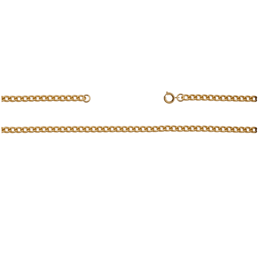 Kette, ca 75 cm mit Federring, Messing, vergoldet