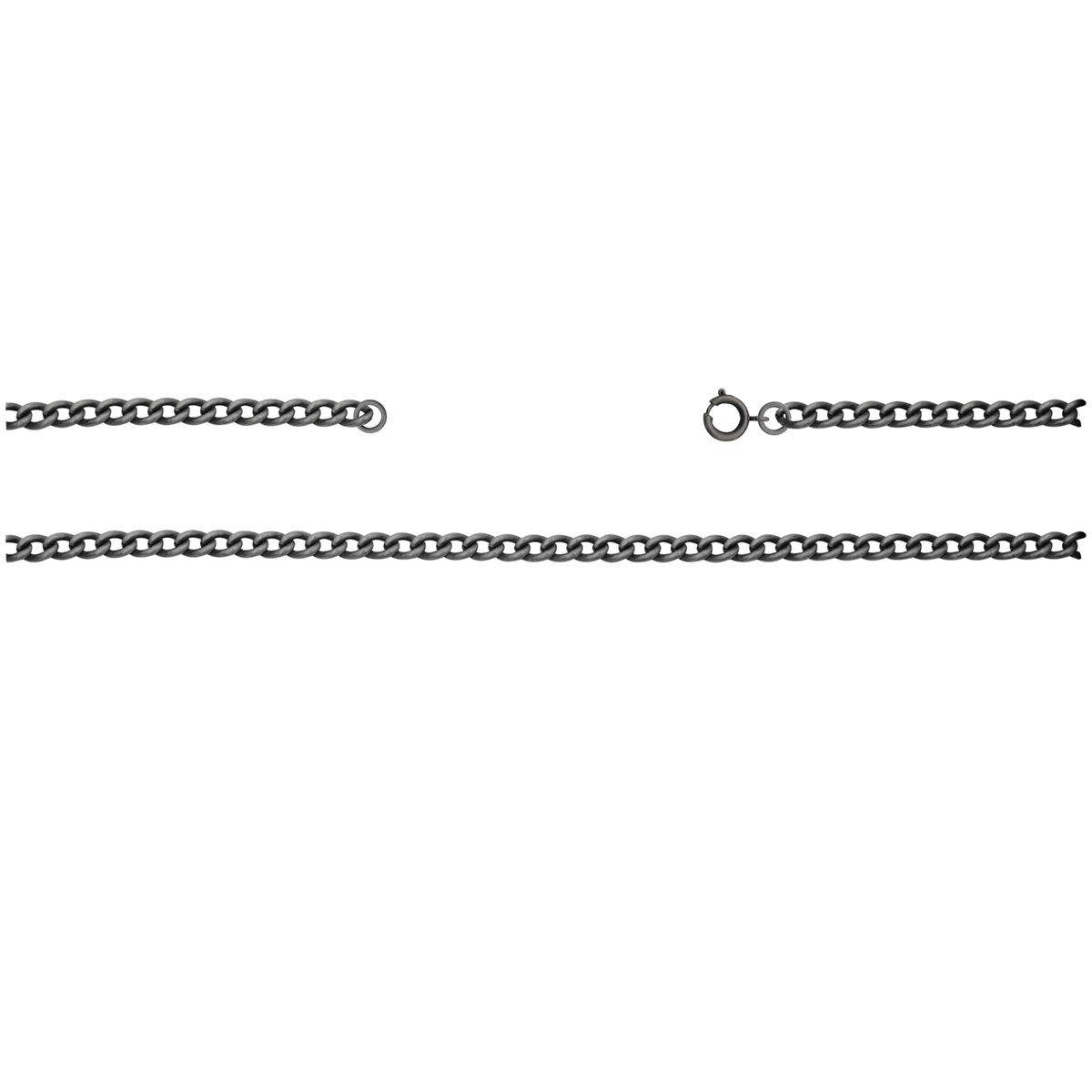 Kette, ca 75 cm mit Federring, Messing, altsilber