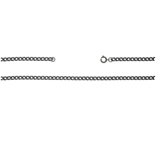 Kette, ca 75 cm mit Federring, Messing, altsilber