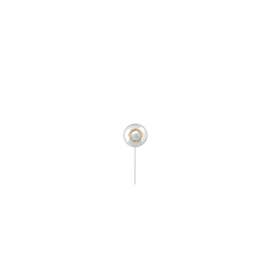 Abzeichen mit Ring, Messing, versilbert, mit langer Nadel
