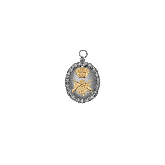Orden, Messing, altsilber, mit Auflagen 12846-10, 40295-10, Öse(n) und Ring(en)