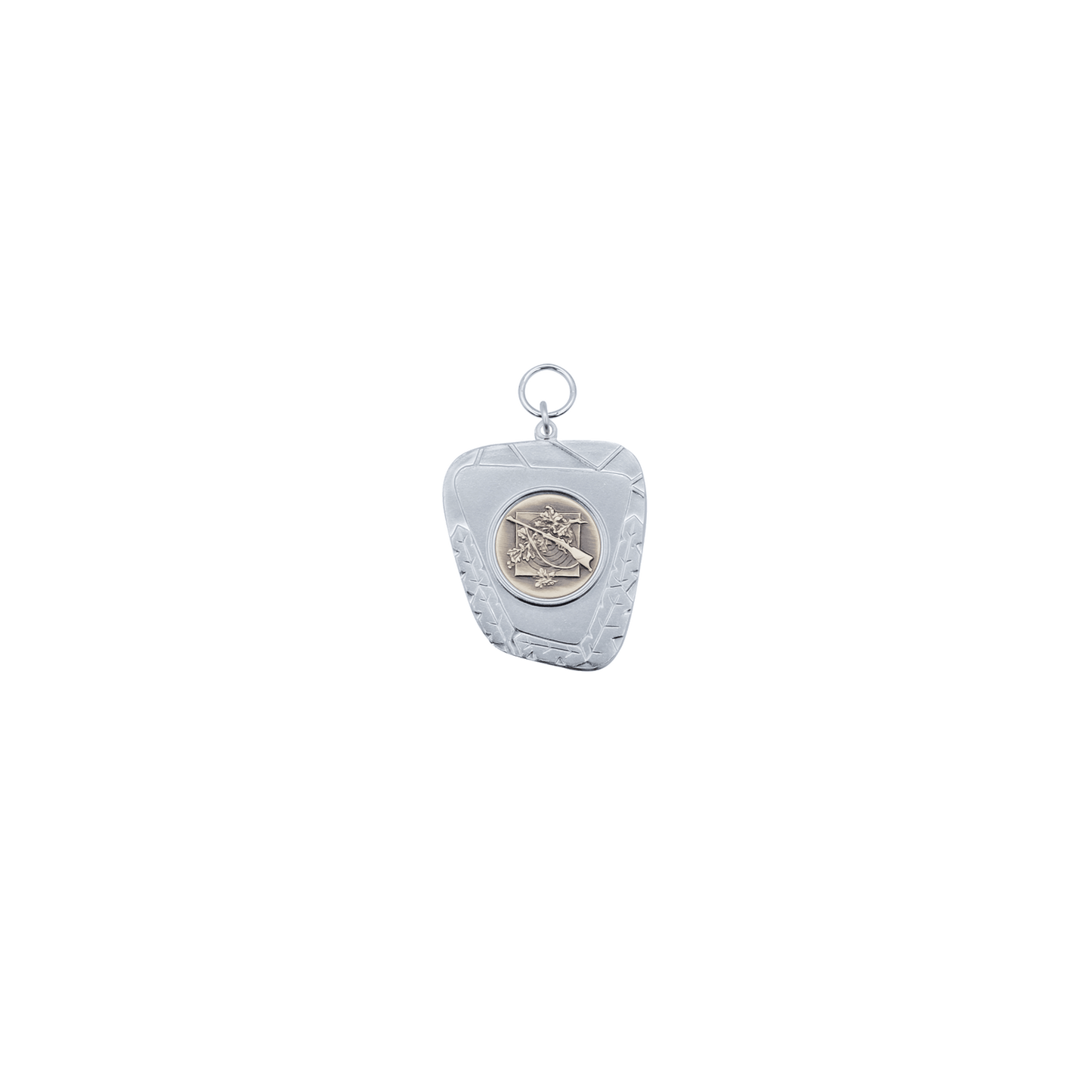 Anhänger , Messing, versilbert, mit Öse(n) und Ring(en)