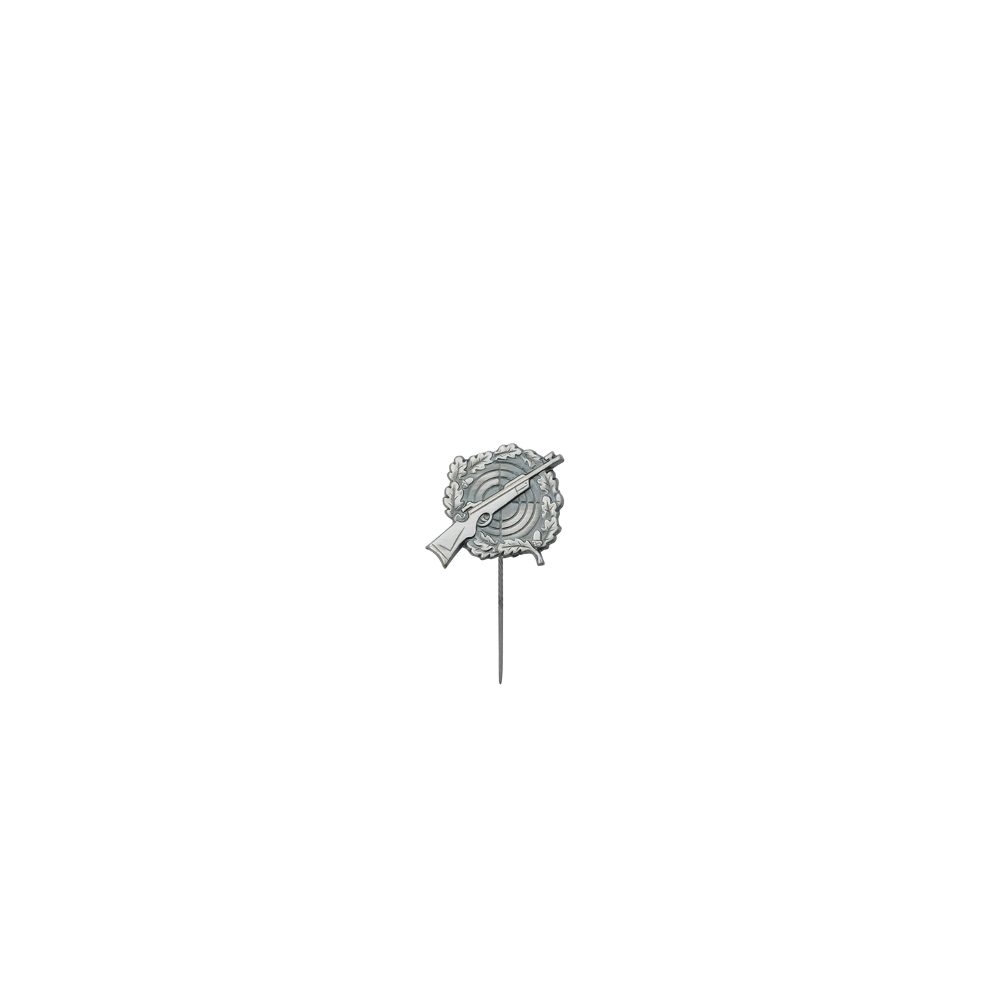 Abzeichen, Messing, altsilber, mit langer Nadel