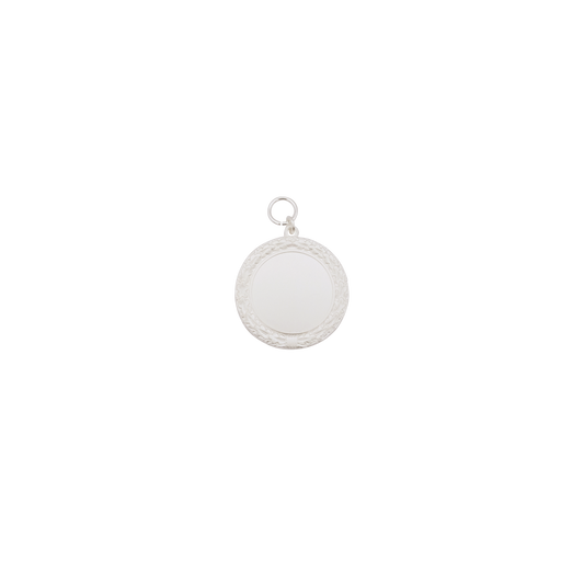 Anhänger , Messing, versilbert, mit Öse(n) und Ring(en)