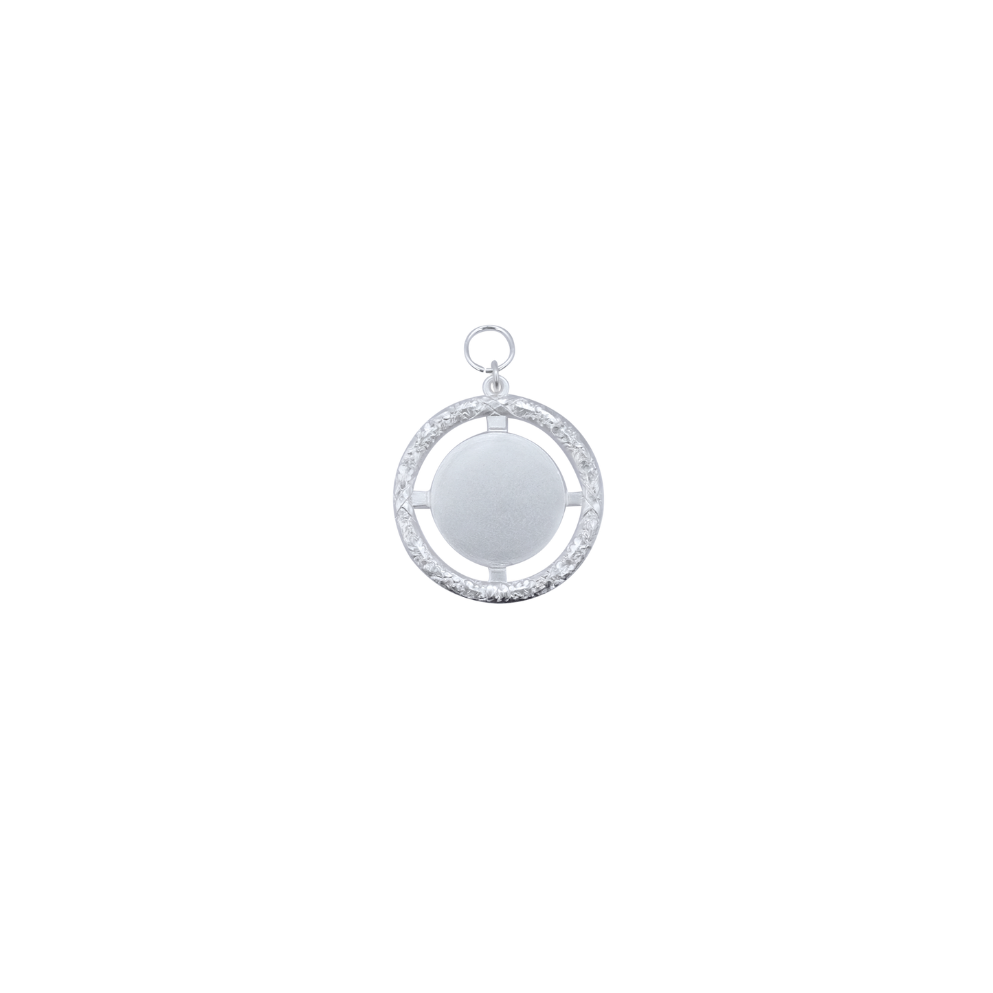 Anhänger , Messing, versilbert, mit Öse(n) und Ring(en)