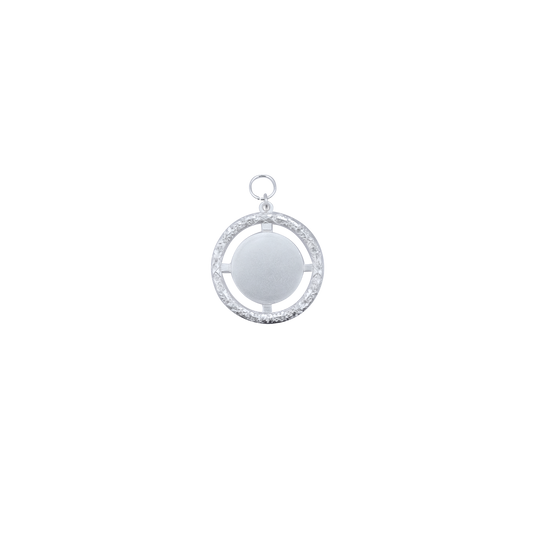 Anhänger , Messing, versilbert, mit Öse(n) und Ring(en)