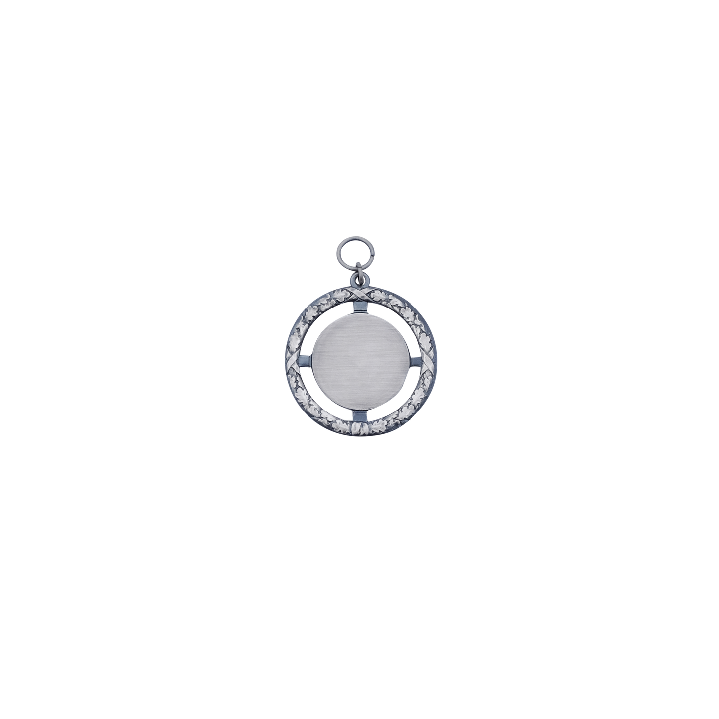 Anhänger , Messing, altsilber, mit Öse(n) und Ring(en)