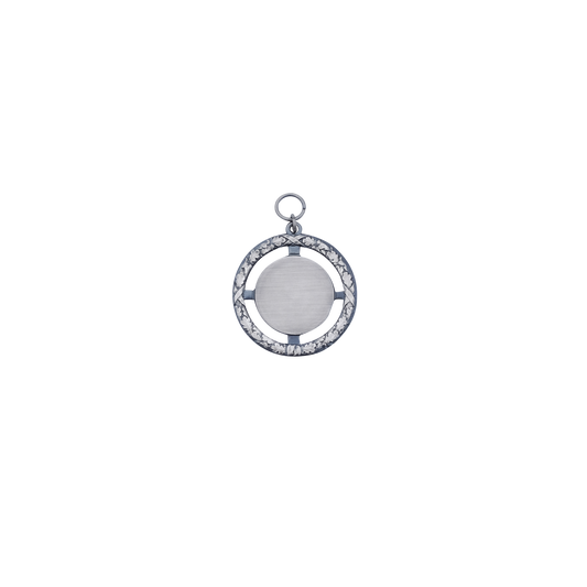 Anhänger , Messing, altsilber, mit Öse(n) und Ring(en)