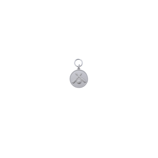Anhänger, Messing, versilbert, mit Öse(n) und Ring(en)