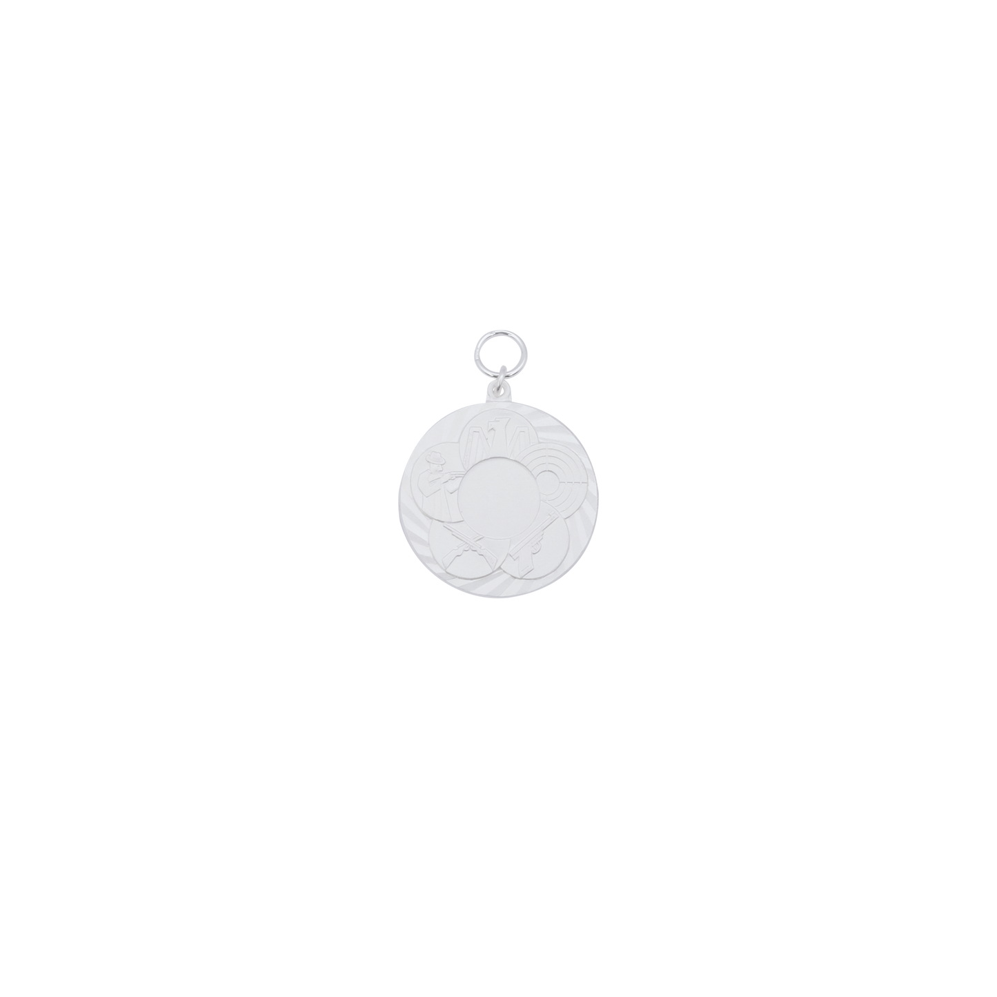 Anhänger , Messing, versilbert, mit Öse(n) und Ring(en)