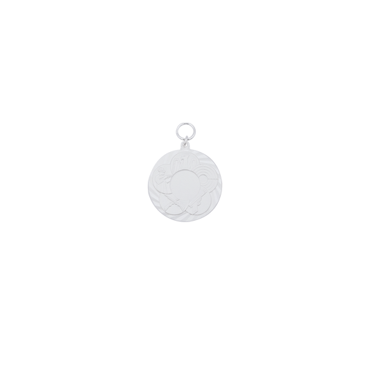 Anhänger , Messing, versilbert, mit Öse(n) und Ring(en)