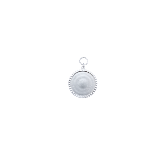 Anhänger , Messing, versilbert, mit Öse(n) und Ring(en)