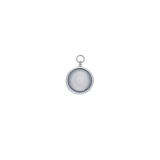 Anhänger , Messing, altsilber, mit Öse(n) und Ring(en)