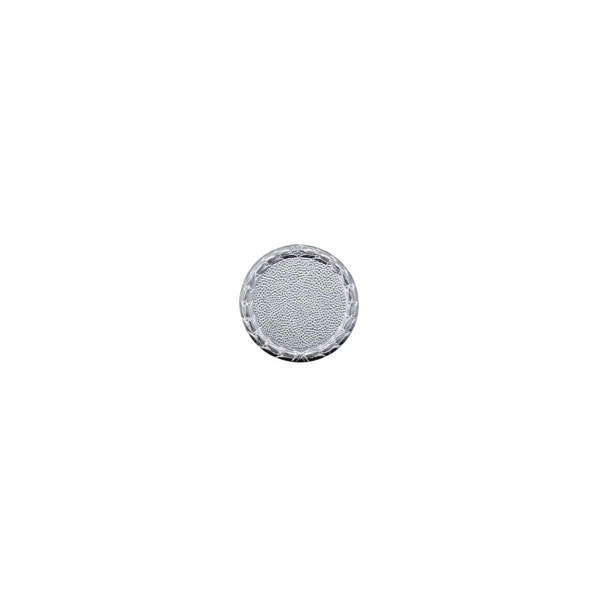 Schnurplakette, Messing, versilbert, mit Splint(en)