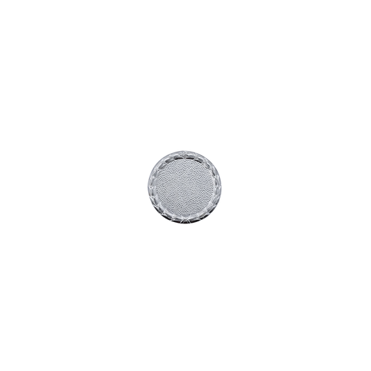 Schnurplakette, Messing, versilbert, mit Splint(en)