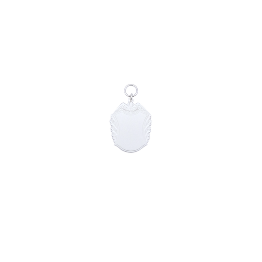 Anhänger, Messing, versilbert, mit Öse(n) und Ring(en)