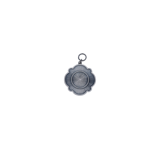 Anhänger , Messing, altsilber, mit Öse(n) und Ring(en)