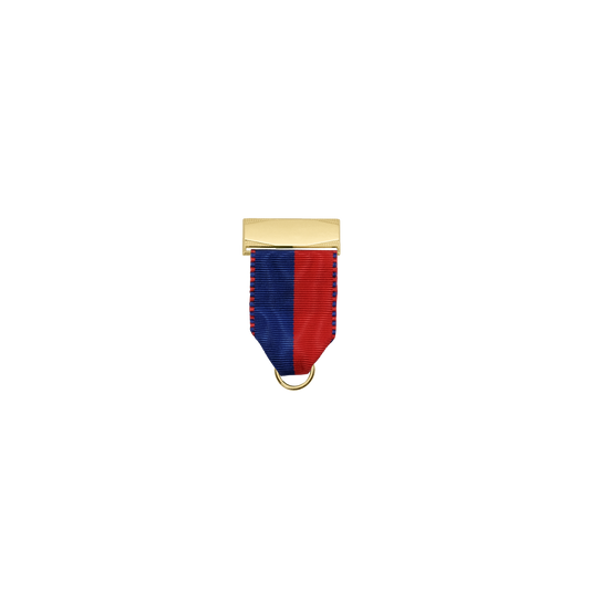Bandhalter, Azurblau-Rot, Textil, vergoldet, mit Scharniernadel
