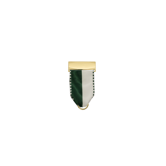 Bandhalter, Petrol-Weiß, Textil, vergoldet, mit Scharniernadel