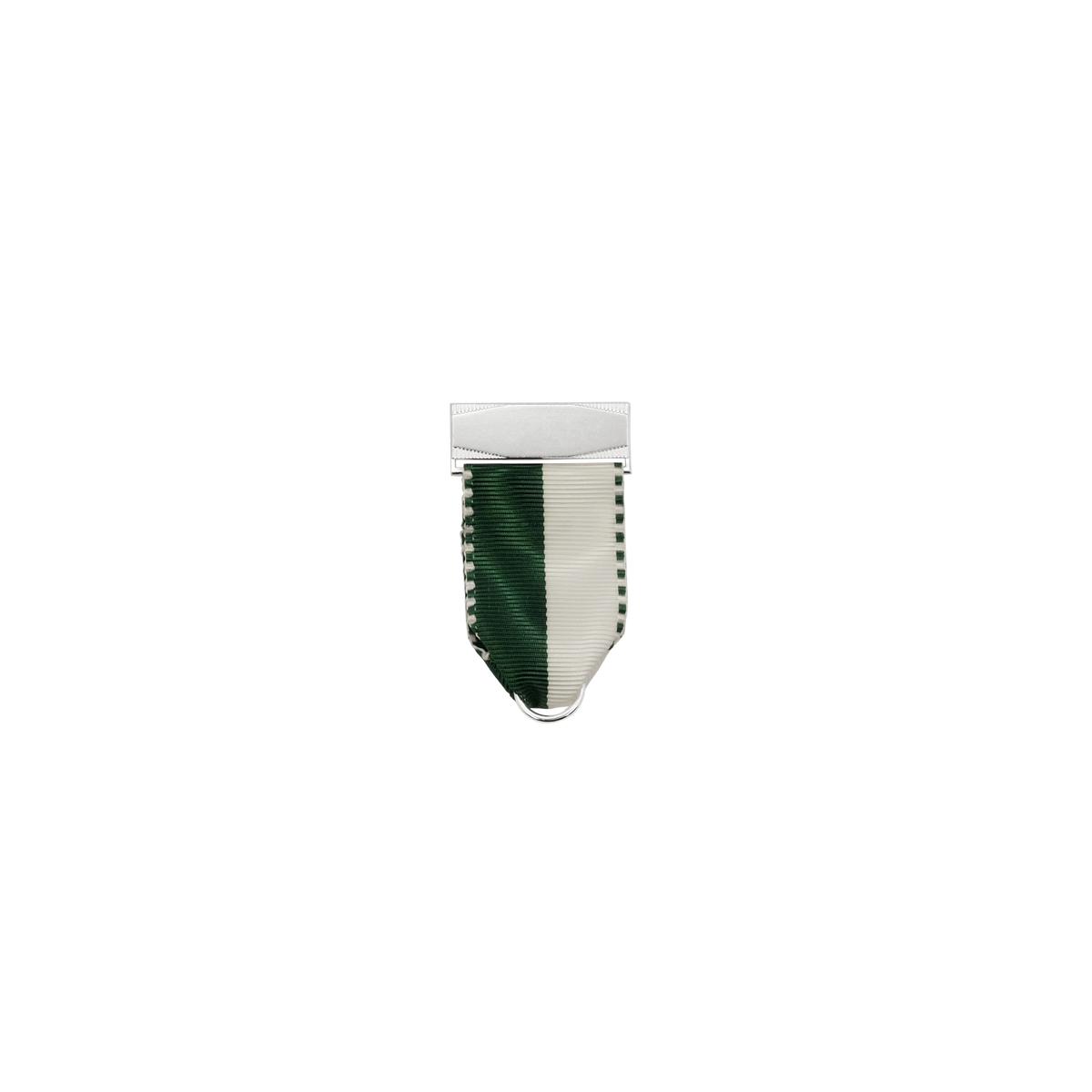 Bandhalter, Petrol-Weiß, Textil, versilbert, mit Scharniernadel