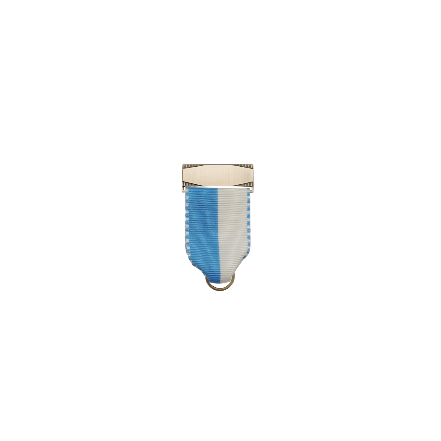 Bandhalter, Blau-Weiß, Textil, bronzefarbig, mit Scharniernadel