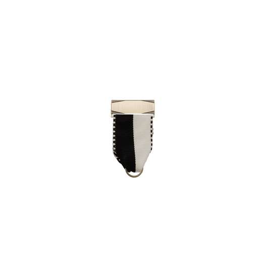 Bandhalter, Schwarz-Weiß, Textil, bronzefarbig, mit Scharniernadel