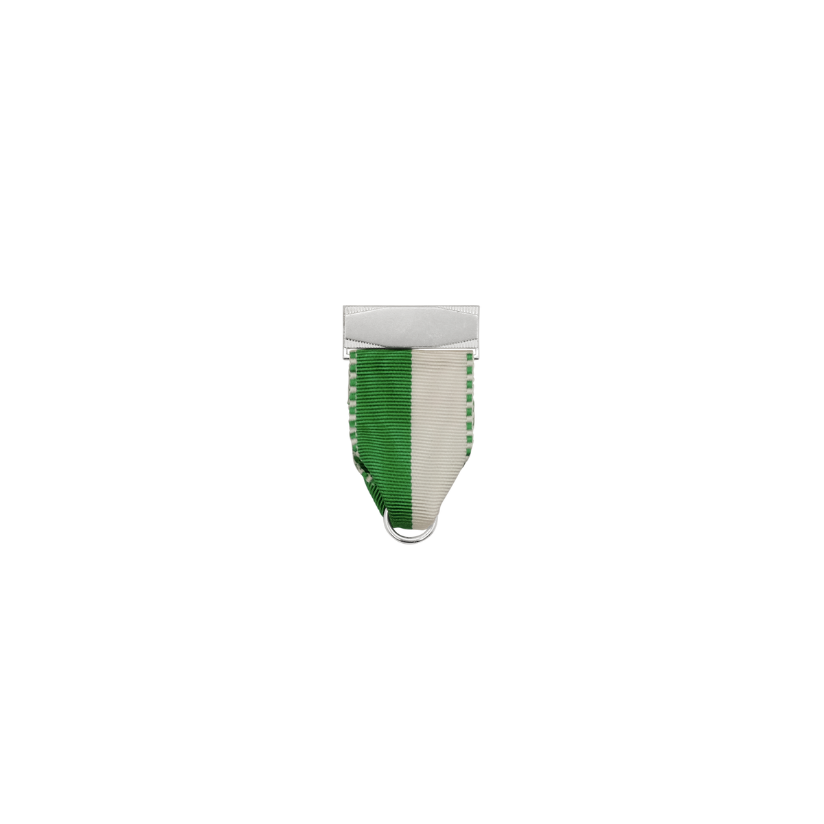Bandhalter, Grün-Weiß, Textil, versilbert, mit Scharniernadel