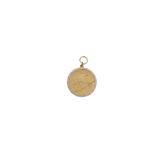 Medaille, Messing, vergoldet, mit Öse(n) und Ring(en)