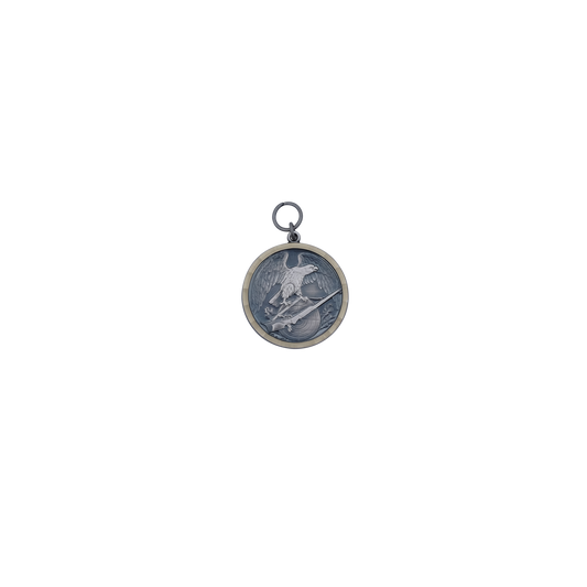 Medaille, Messing, altsilber, mit Öse(n) und Ring(en)