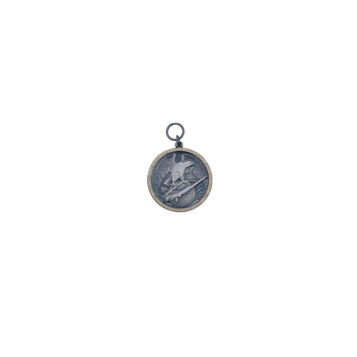 Medaille, Messing, altsilber, mit Öse(n) und Ring(en)