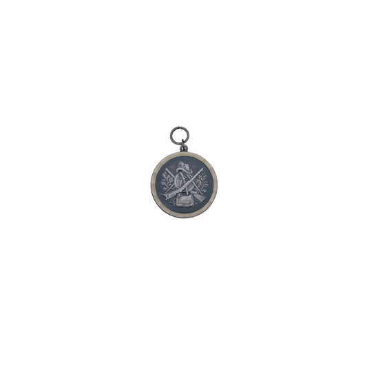 Medaille, Messing, altsilber, mit Öse(n) und Ring(en)