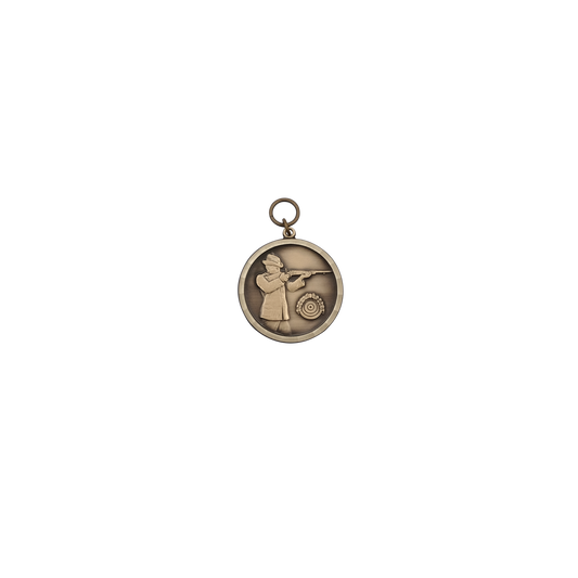 Medaille, Messing, bronzefarbig, mit Öse(n) und Ring(en)