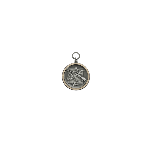 Medaille, Messing, altsilber, mit Öse(n) und Ring(en)