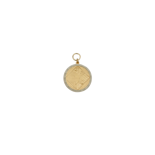 Medaille, Messing, vergoldet, mit Öse(n) und Ring(en)