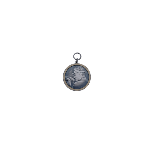 Medaille, Messing, altsilber, mit Öse(n) und Ring(en)
