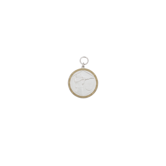 Medaille, Messing, versilbert, mit Öse(n) und Ring(en)
