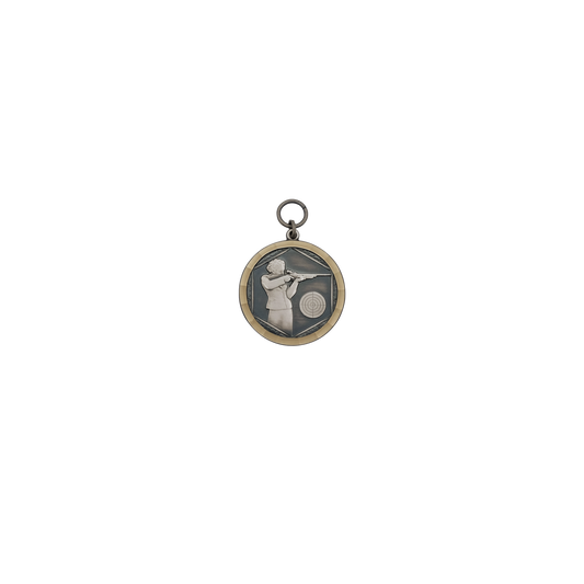 Medaille, Messing, altsilber, mit Öse(n) und Ring(en)