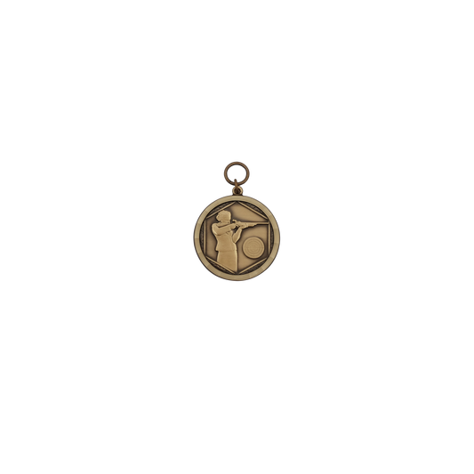 Medaille, Messing, bronzefarbig, mit Öse(n) und Ring(en)