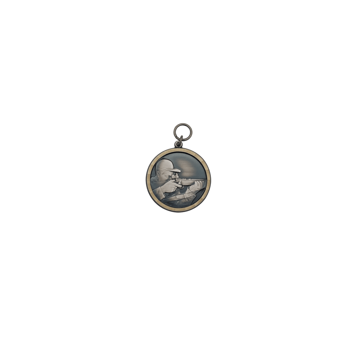 Medaille, Messing, altsilber, mit Öse(n) und Ring(en)