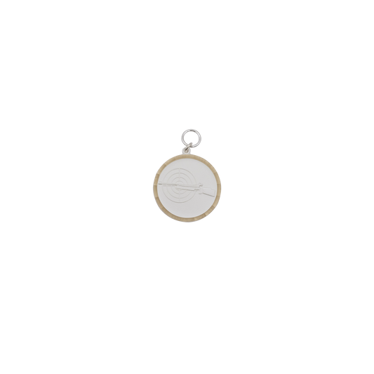 Medaille, Messing, versilbert, mit Öse(n) und Ring(en)