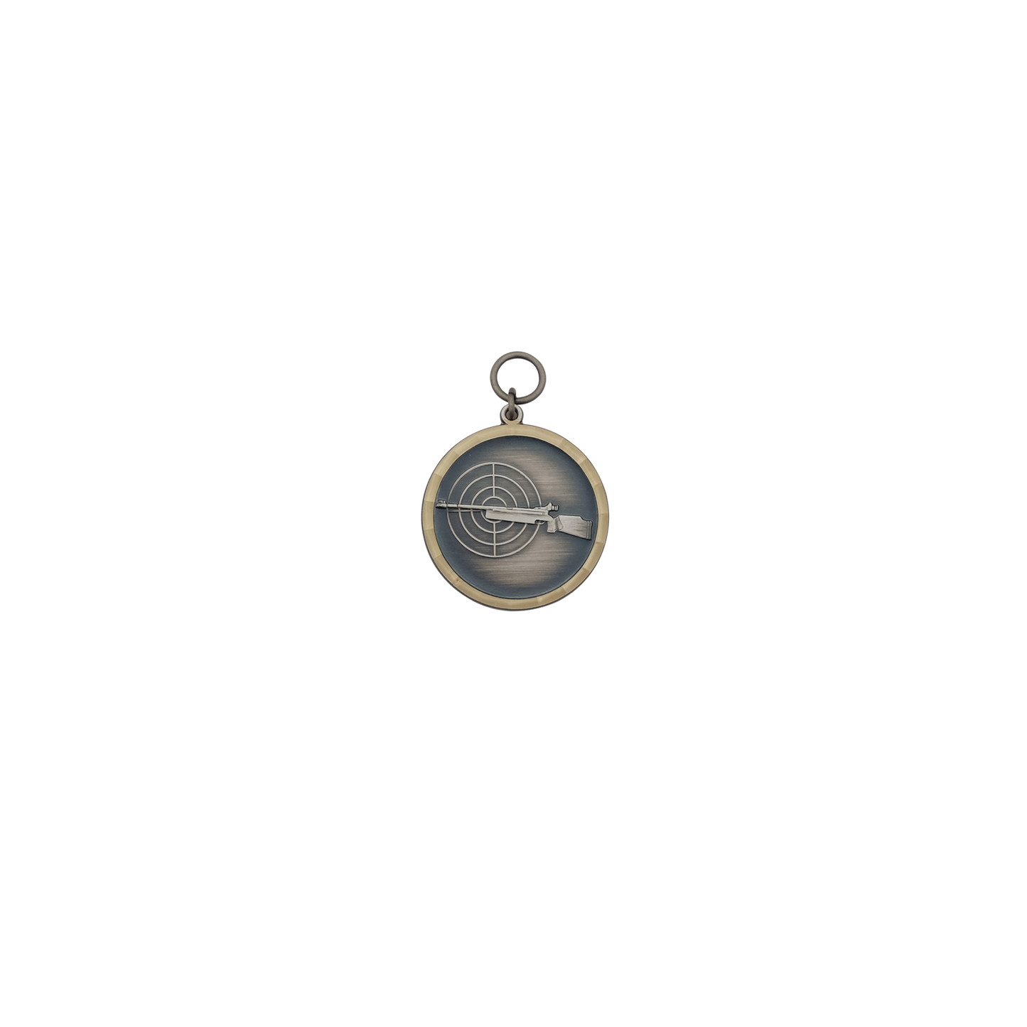 Medaille, Messing, altsilber, mit Öse(n) und Ring(en)