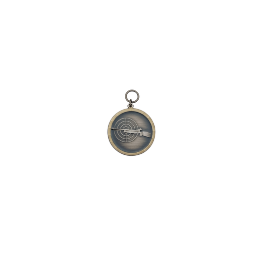 Medaille, Messing, altsilber, mit Öse(n) und Ring(en)