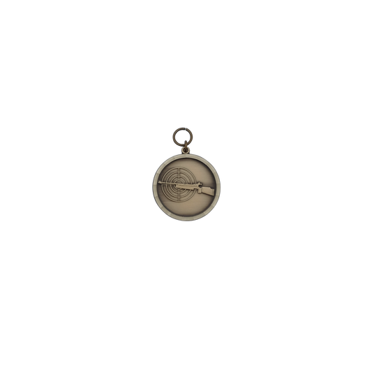 Medaille, Messing, bronzefarbig, mit Öse(n) und Ring(en)