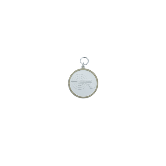 Medaille, Messing, versilbert, mit Öse(n) und Ring(en)