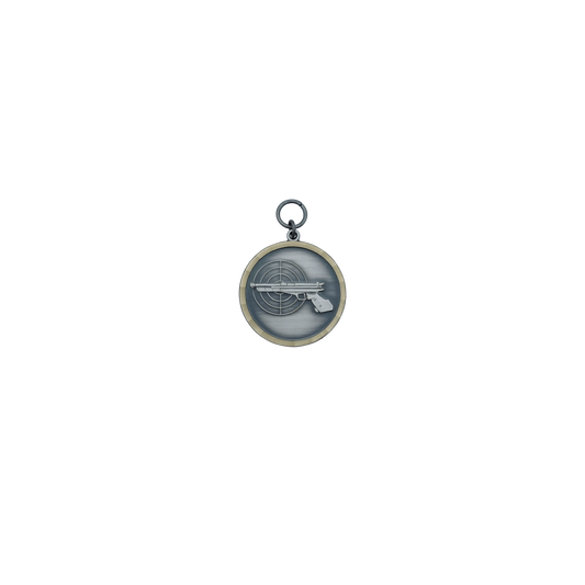 Medaille, Messing, altsilber, mit Öse(n) und Ring(en)
