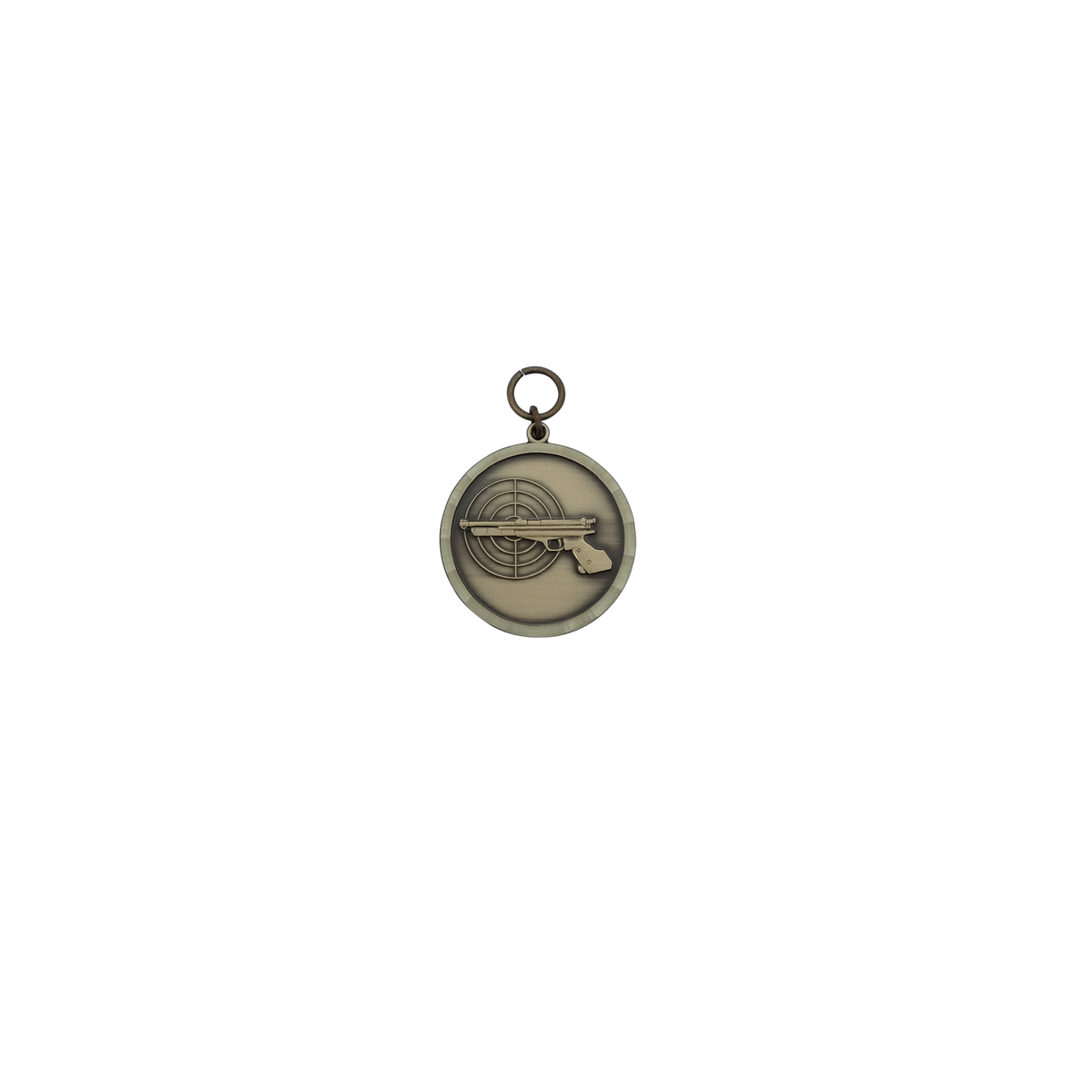 Medaille, Messing, bronzefarbig, mit Öse(n) und Ring(en)