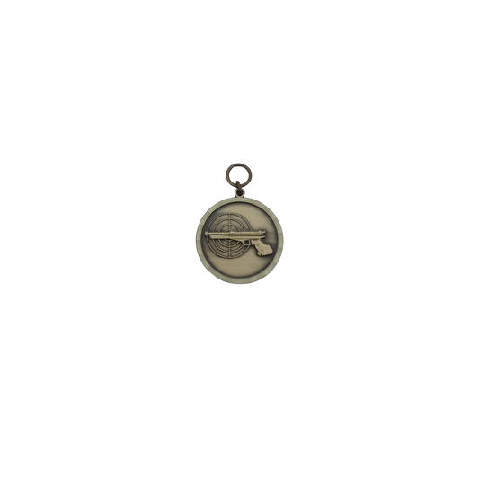 Medaille, Messing, bronzefarbig, mit Öse(n) und Ring(en)