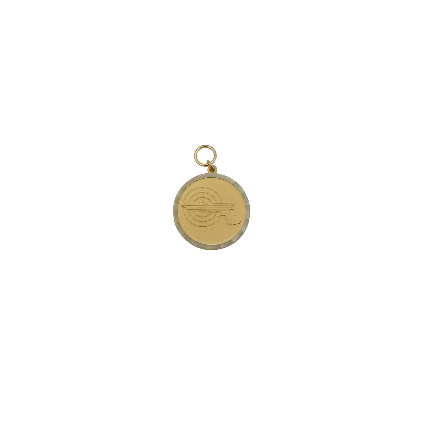 Medaille, Messing, vergoldet, mit Öse(n) und Ring(en)
