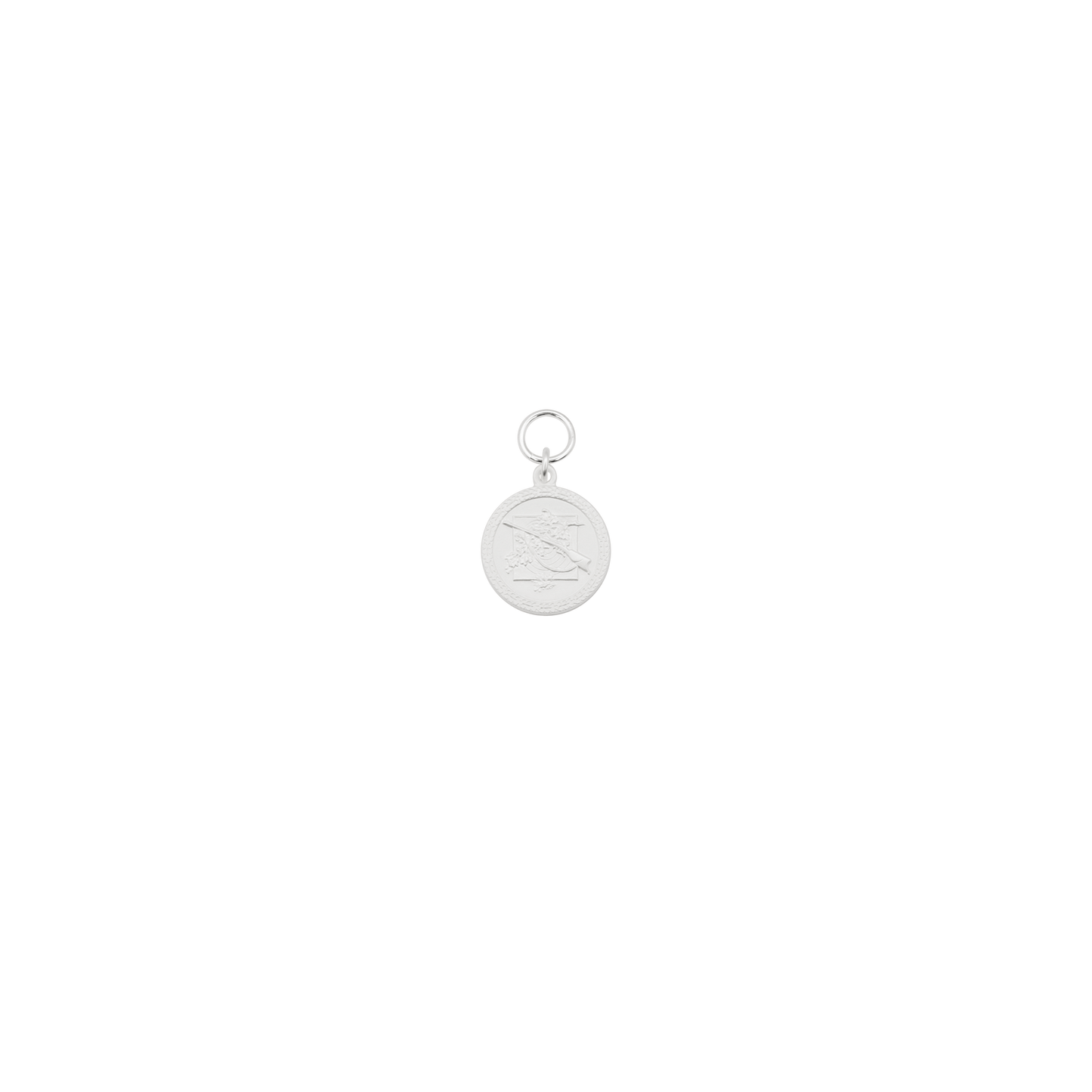 Anhänger, Messing, versilbert, mit Öse(n) und Ring(en)