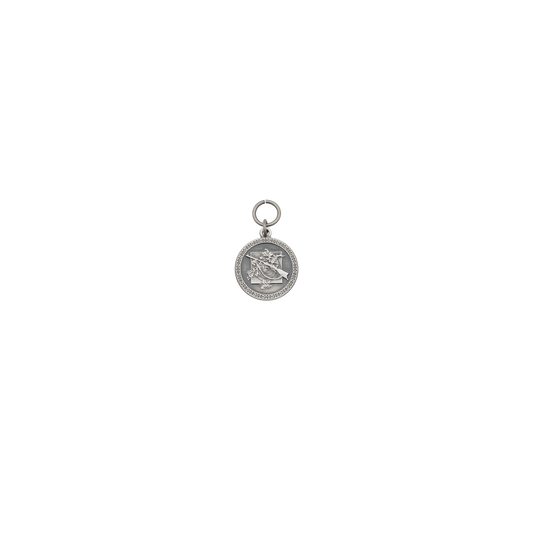 Anhänger, Messing, altsilber, mit Öse(n) und Ring(en)